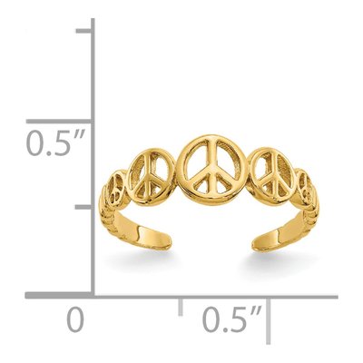 14K Yellow Gold Peace Sign Toe Ring – view 4