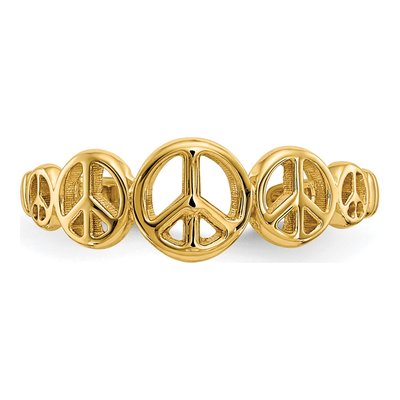 14K Yellow Gold Peace Sign Toe Ring – view 6