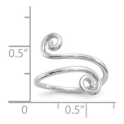 14K White Gold Swirl Toe Ring – view 3
