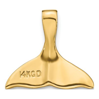 14K Yellow Gold Whale Tail Slide Pendant – view 4