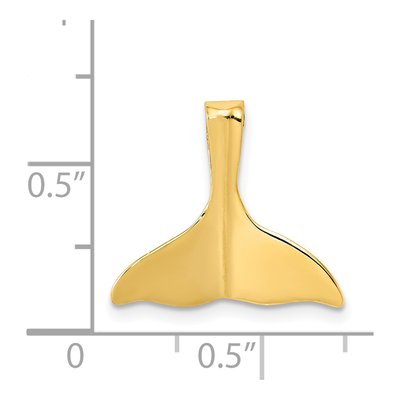 14K Yellow Gold Whale Tail Slide Pendant – view 5