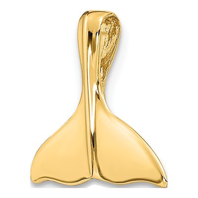 14K Yellow Gold Whale Tail Slide Pendant – view 6