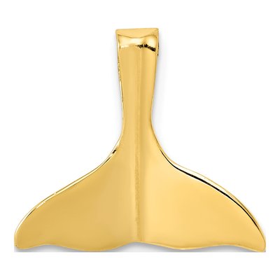 14K Yellow Gold Whale Tail Slide Pendant