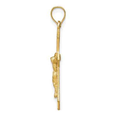 14K Yellow Gold Diamond-Cut Crucifix Charm – view 3