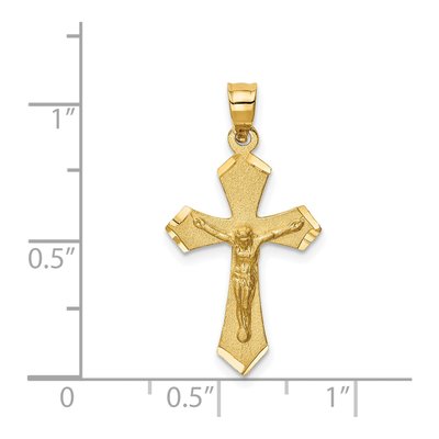 14K Yellow Gold Diamond-Cut Crucifix Charm – view 4