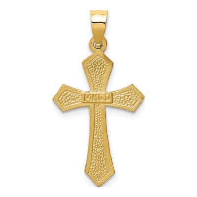 14K Yellow Gold Diamond-Cut Crucifix Charm – view 5