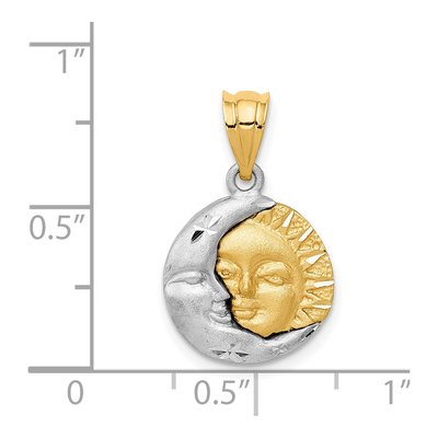 14K Two-Tone Gold Sun Moon Charm – view 4