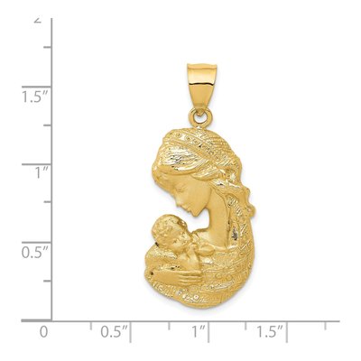 14K Yellow Gold Mother Holding Child Pendant – view 4