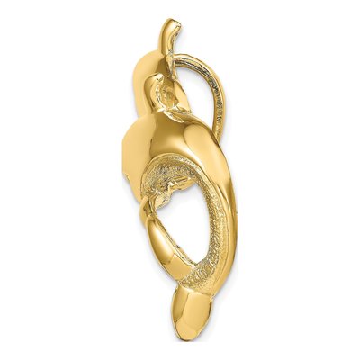 14K Yellow Gold Double Dolphins Slide Pendant – view 2