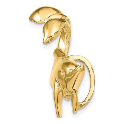 14K Yellow Gold Dolphin Omega Slide Pendant – view 3