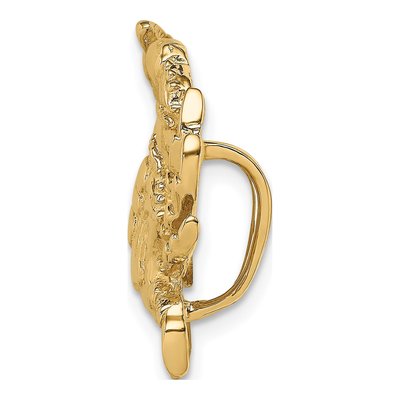 14K Yellow Gold Large Blue Crab Omega Slide Pendant – view 3