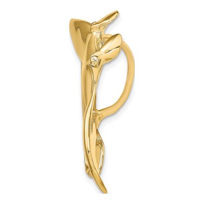14K Yellow Gold Large Manta Ray Omega Slide Pendant – view 3