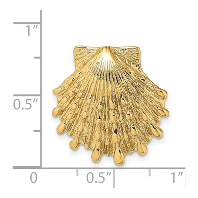 14K Yellow Gold Small Lion's Paw Shell Omega Slide Pendant – view 4