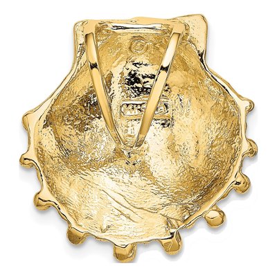 14K Yellow Gold Small Lion's Paw Shell Omega Slide Pendant – view 5