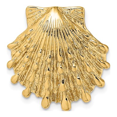 14K Yellow Gold Small Lion's Paw Shell Omega Slide Pendant