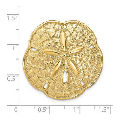 14K Yellow Gold Sand Dollar Omega Slide Pendant – view 4