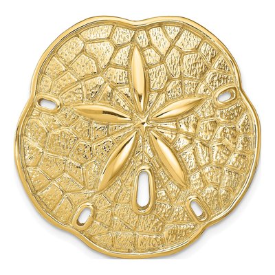14K Yellow Gold Sand Dollar Omega Slide Pendant