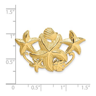 14K Yellow Gold Starfish Cluster Omega Slide Pendant – view 4