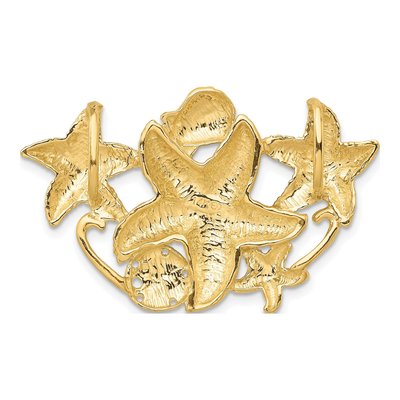 14K Yellow Gold Starfish Cluster Omega Slide Pendant – view 5