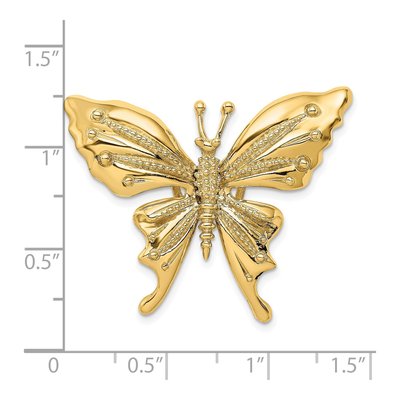 14K Yellow Gold Butterfly Omega Slide Pendant – view 4
