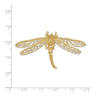14K Yellow Gold Cut-Out Dragonfly Omega Slide Pendant – view 4