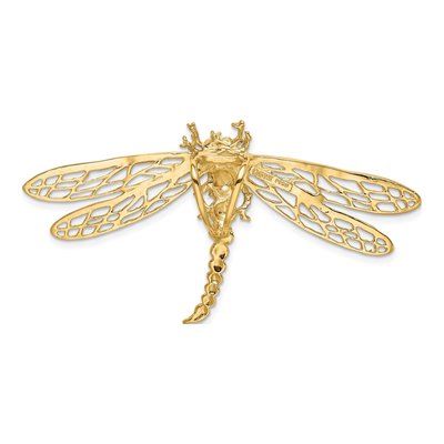 14K Yellow Gold Cut-Out Dragonfly Omega Slide Pendant – view 5