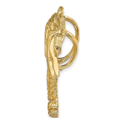 14K Yellow Gold Double Palm Tree Omega Slide Pendant – view 3