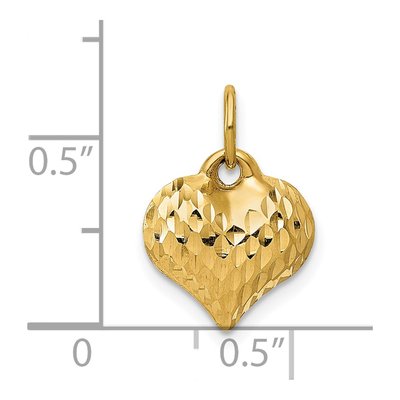 14K Yellow Gold 3-D Puffed Heart Pendant – view 4
