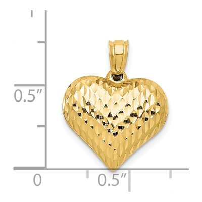 14K Yellow Gold Puffed Heart Pendant – view 4