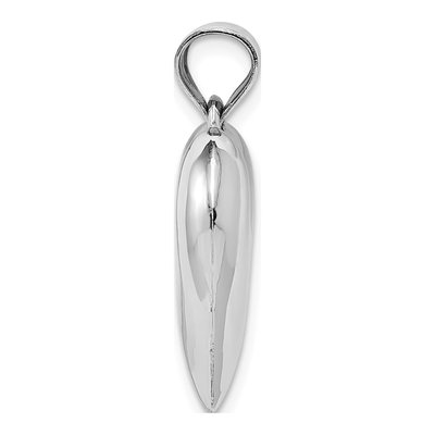 14K White Gold Puffed Heart Pendant – view 3
