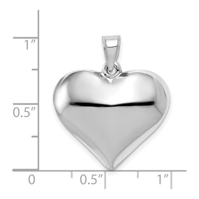 14K White Gold Puffed Heart Pendant – view 4