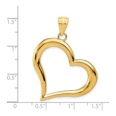 14K Yellow Gold Open Heart Pendant – view 4