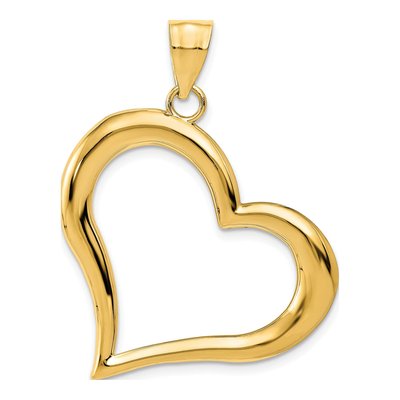 14K Yellow Gold Open Heart Pendant