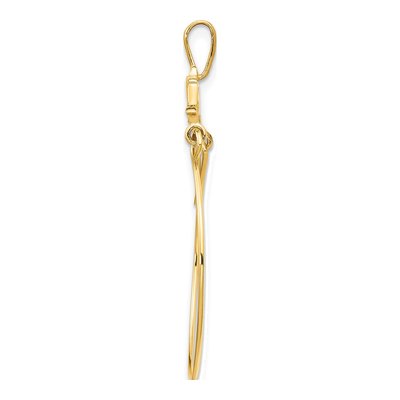 14K Yellow Gold Double Dolphins Holder Pendant – view 3