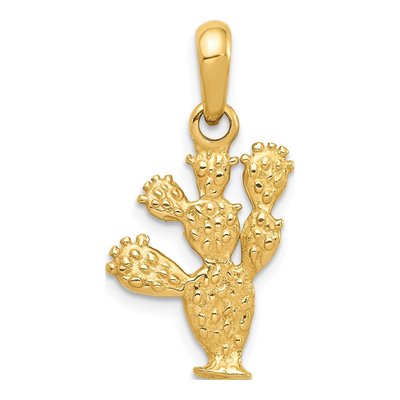 14K Yellow Gold 3-D Cactus Pendant – view 4