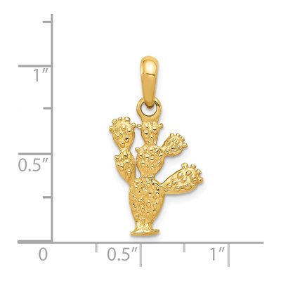 14K Yellow Gold 3-D Cactus Pendant – view 6