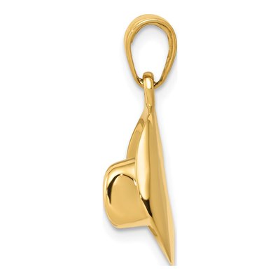 14K Yellow Gold 3-D Cowboy Hat Pendant – view 3