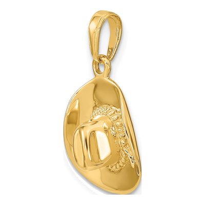 14K Yellow Gold 3-D Cowboy Hat Pendant – view 5