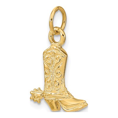 14K Yellow Gold Cowboy Boot Pendant – view 5
