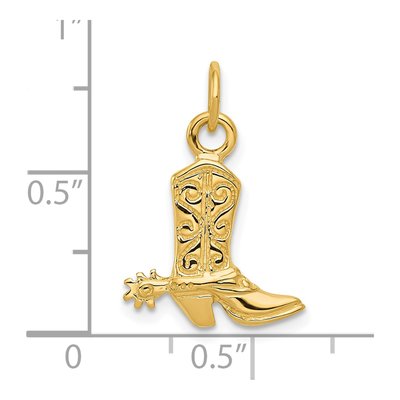 14K Yellow Gold Cowboy Boot Pendant – view 6