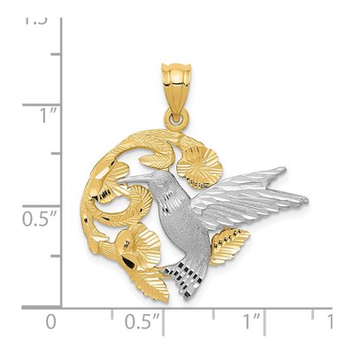 14K Two-Tone Gold Hummingbird Charm – view 4