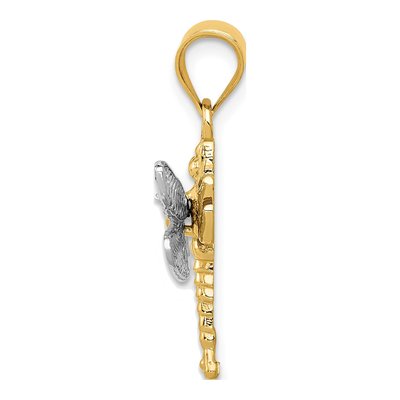 14K Two-Tone Gold Dragonfly Pendant – view 3