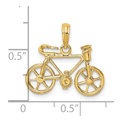 14K Yellow Gold 3-D Bicycle Charm – view 3