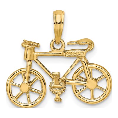 14K Yellow Gold 3-D Bicycle Charm – view 4