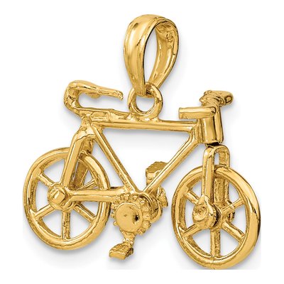 14K Yellow Gold 3-D Bicycle Charm – view 5