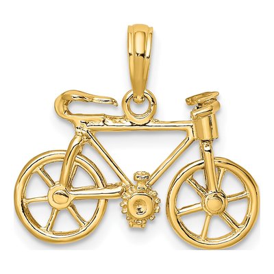 14K Yellow Gold 3-D Bicycle Charm