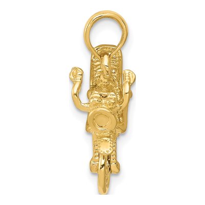 14K Yellow Gold 3-D Motorcycle Pendant – view 3