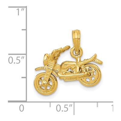 14K Yellow Gold 3-D Motorcycle Pendant – view 5