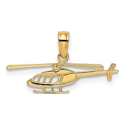 14K Yellow Gold Helicopter Pendant