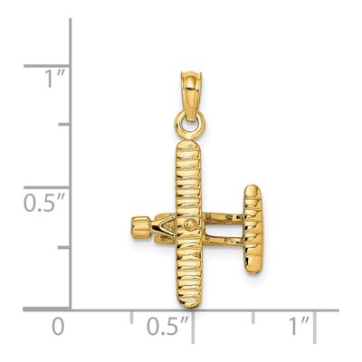 14K Yellow Gold 3-D Bi-Plane Charm – view 4